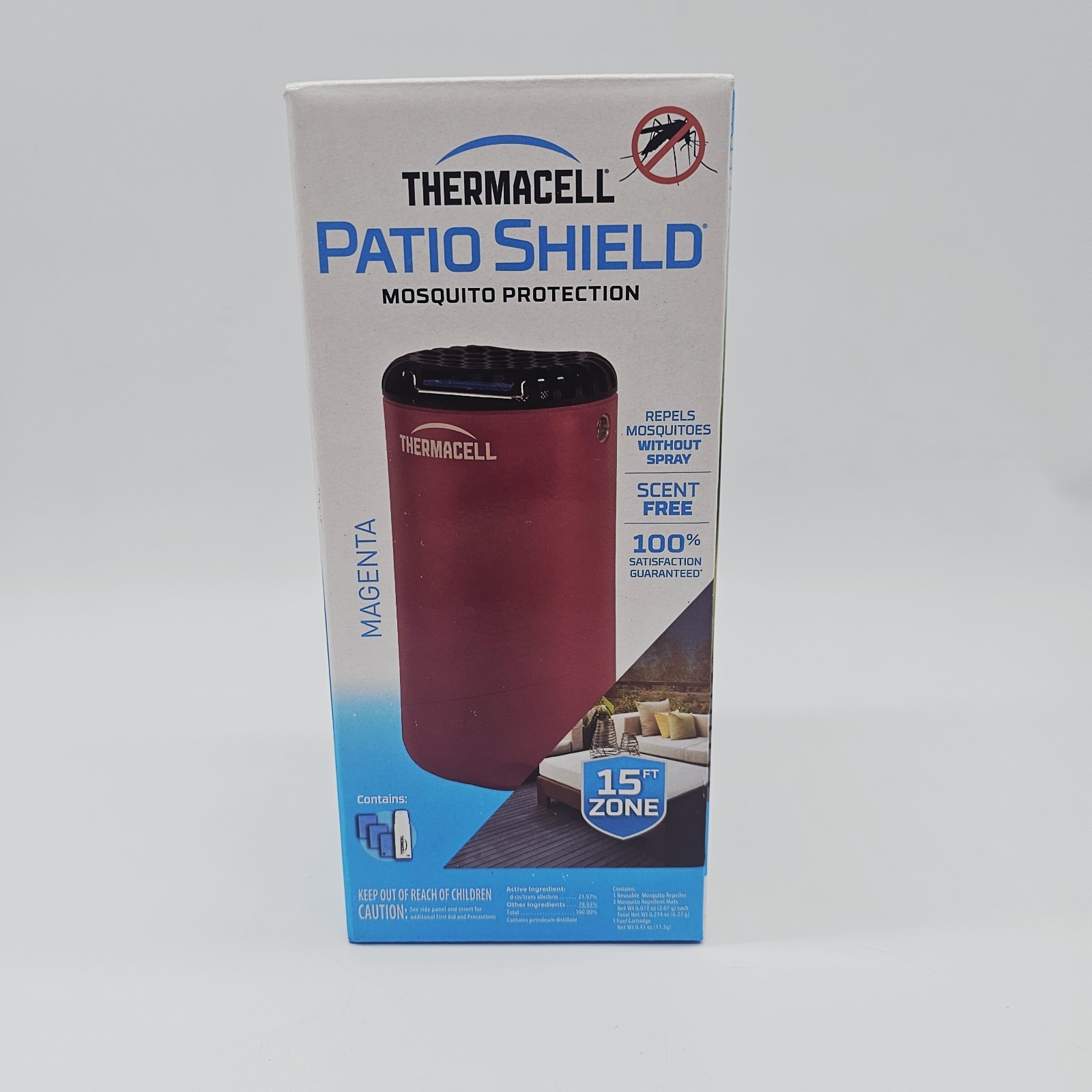Thermacell Patio Shield Lightweight Mosquito Repeller – Magenta (MRPSP)
