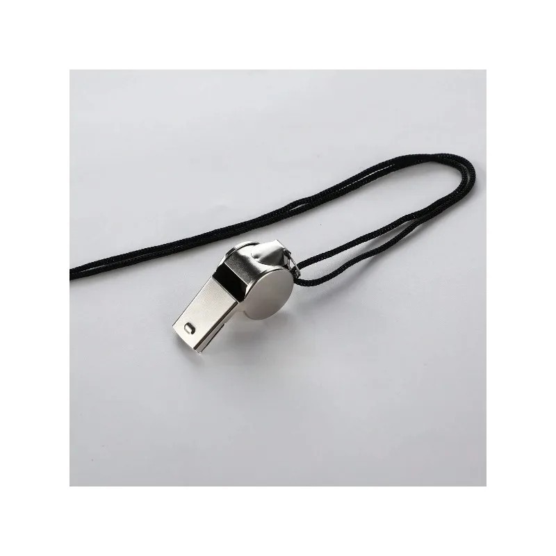 2-Pack Metal Referee Whistles w/ Lanyards Loud Coach Football Soccer Emergency