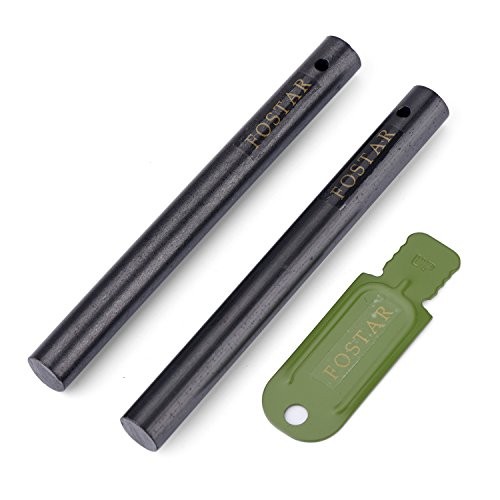 FOSTAR 2PCS Upgrade Ferro Rod Flint Fire Starter, 1/2 Inch X 5 Inch Thick Fire