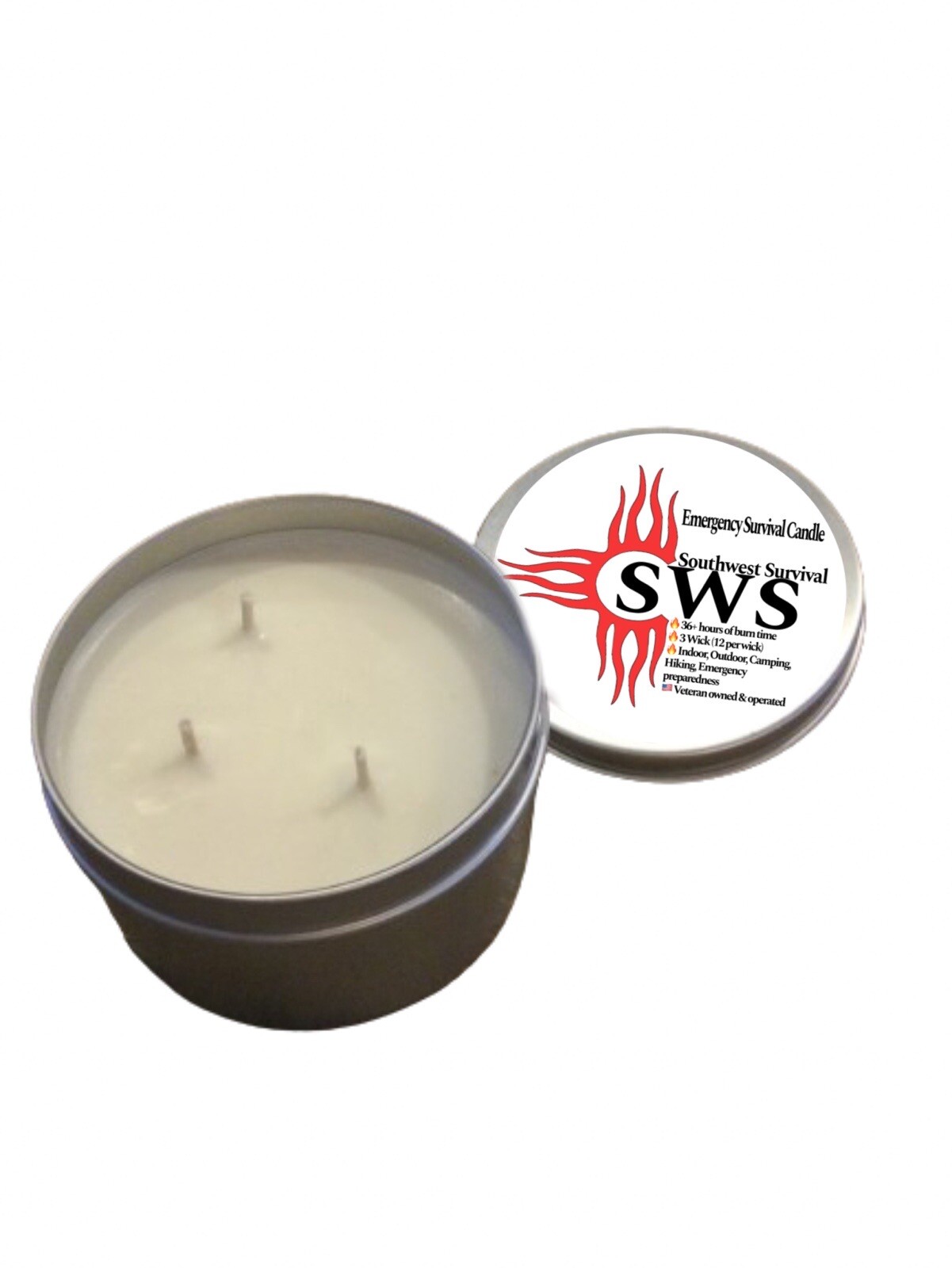 Emergency Candle – 3 Wick 100% Soy Wax Extra Bright For Blackouts Long Burn