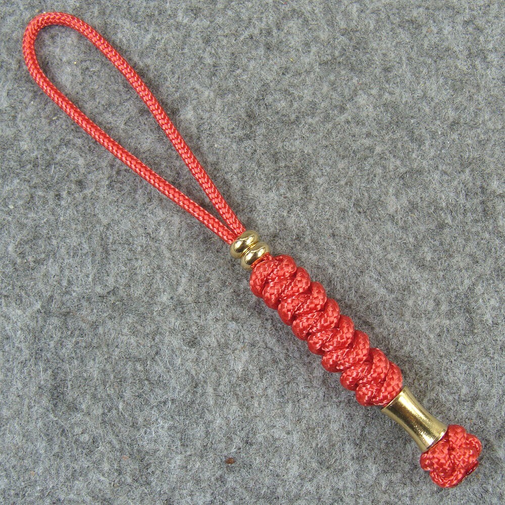2 Pack Handmade 2mm Paracord Knife Lanyard With Brass Beads / Knife Beads