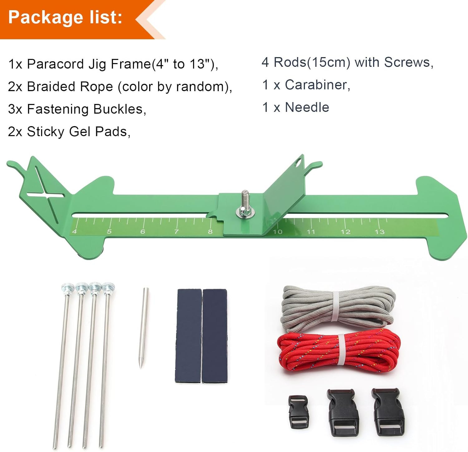 2 in 1 Paracord Bracelet Jig, Paracord Bracelet Making Kit, Adjustable Length DI