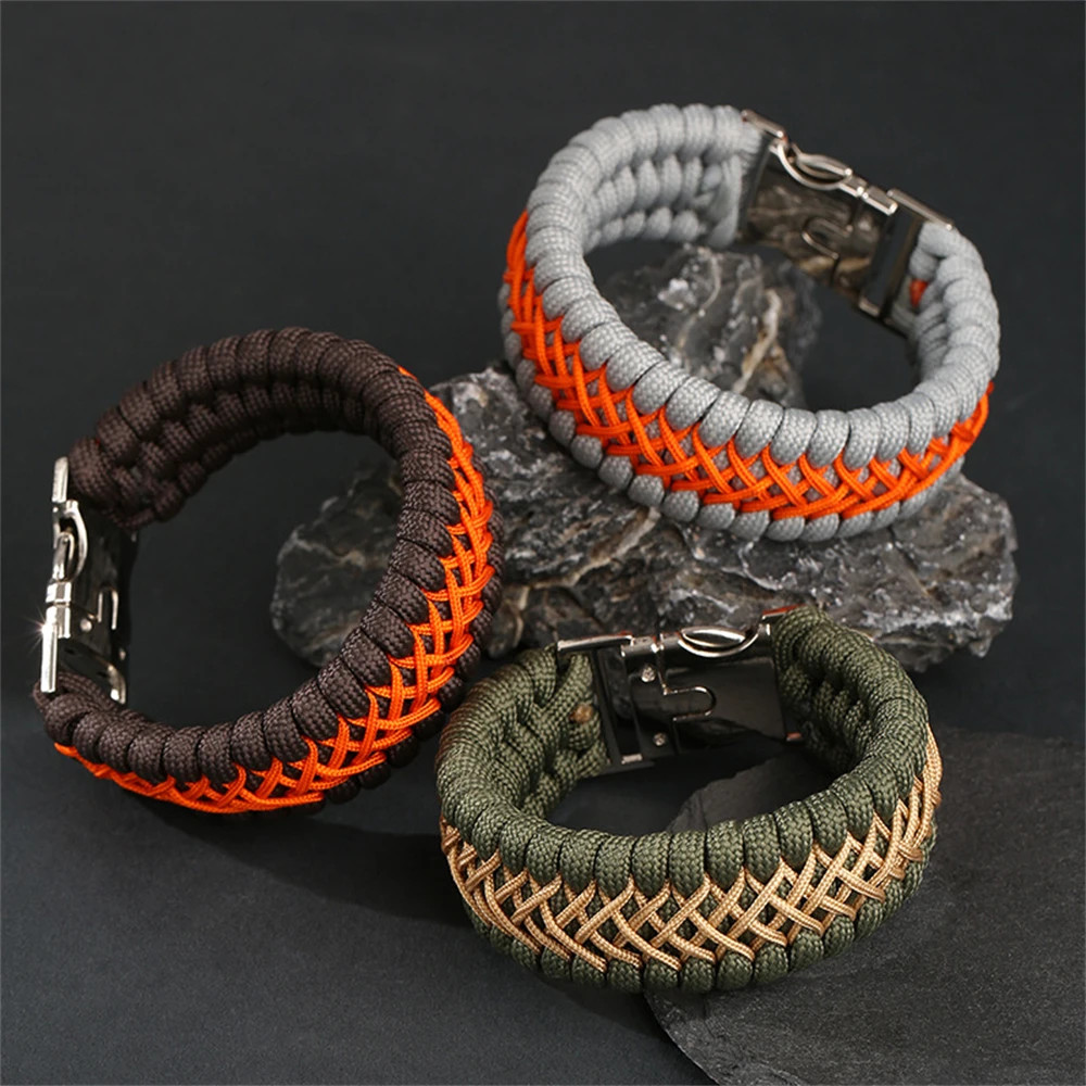 Handmade 7-Core Paracord Bracelet for Men – Outdoor Survival Camping.