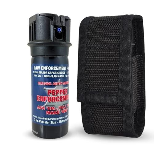 2 oz. Fog Pepper Spray for Self Defense with Tactical Belt Loop Holster –