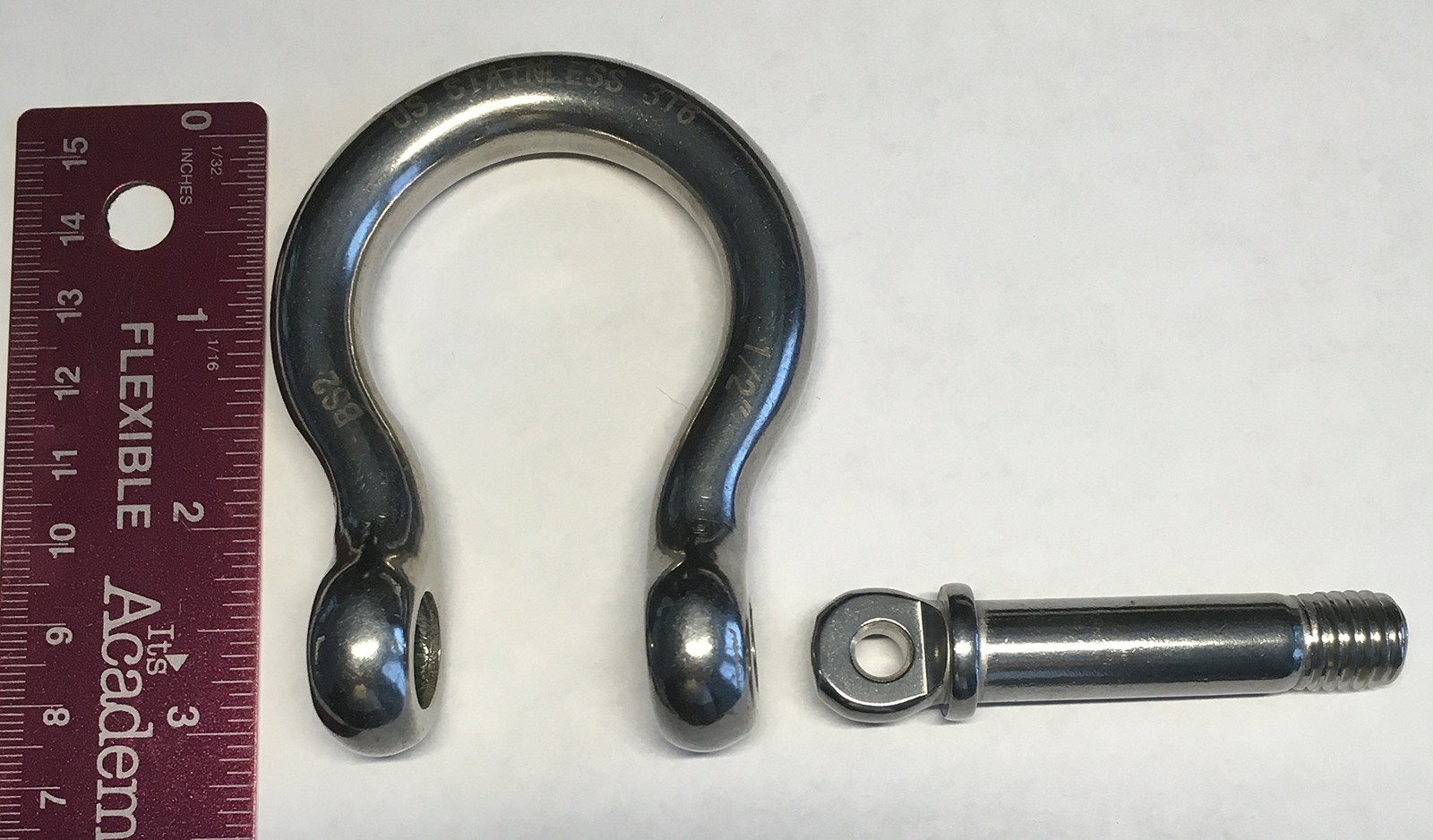 Bow Shackle 1/2 Inch Stainless Steel Marine Anchor Shackle