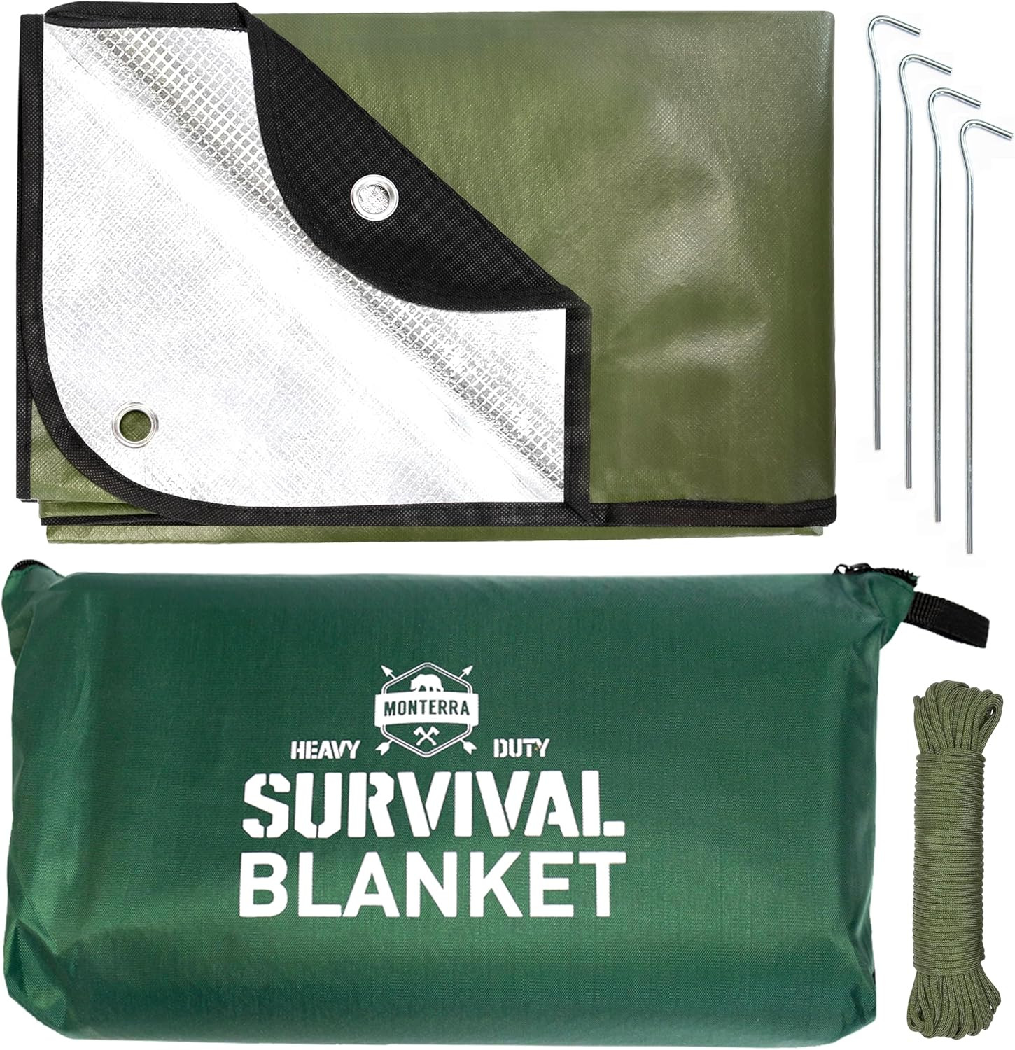 Insulated Tarp, Emergency Survival Blanket, 60” x 84”, Heavy Duty Waterproof Gro