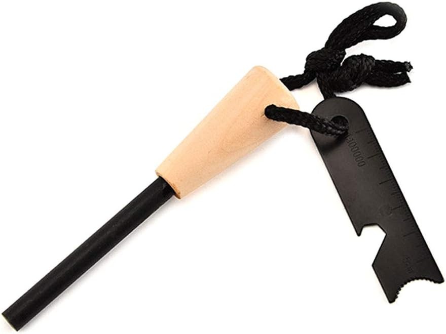 Ferrocerium Rod 5″ Fire Starter w/ Handle and Steel Scraper Flint Striker