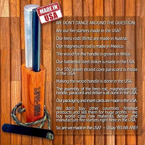 Compact Magnesium and Ferrocerium Fire Starter – Perfect for Camping & Hiking