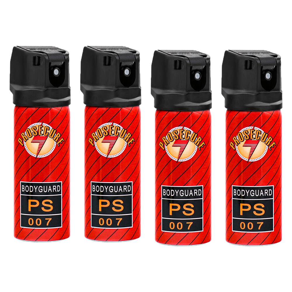 4 Pack PROSECURE Pepper Spray for Self-Defense 2oz Flip Top Red Security
