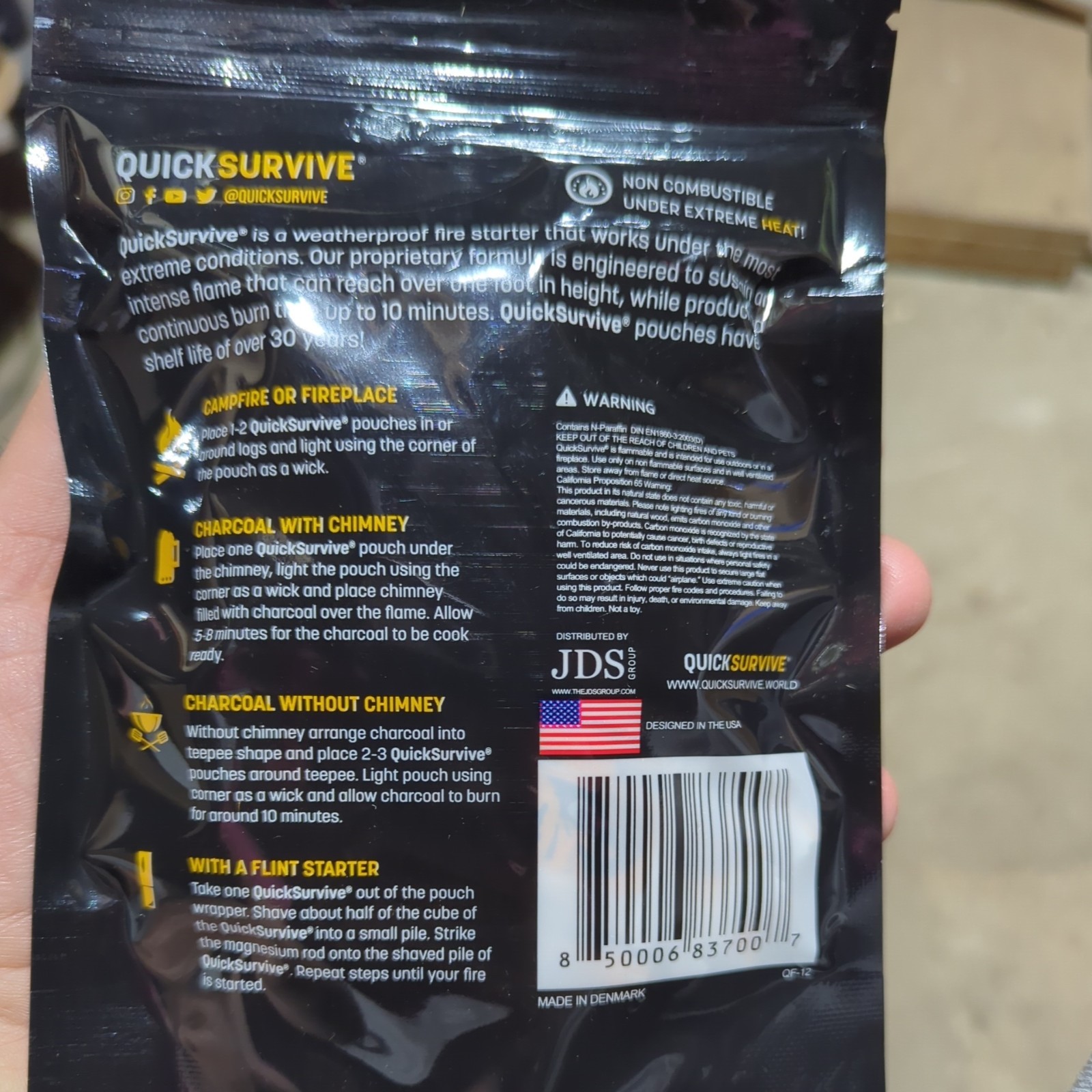 25 of QuickSurvive Fire Starter 12 Packs 100% Waterproof