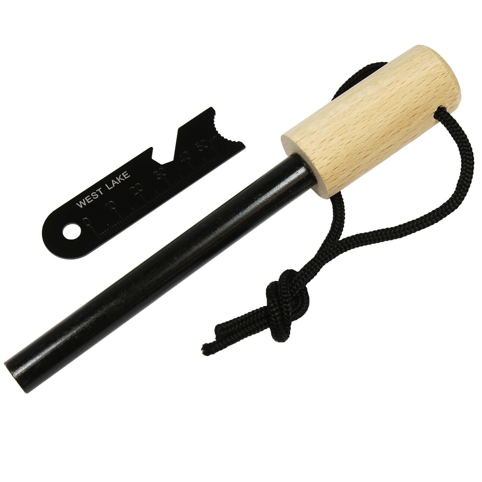 Ferrocerium Rod 5″ x 1/2″ Fire Starter w/ Handle & Steel Scraper Flint Striker