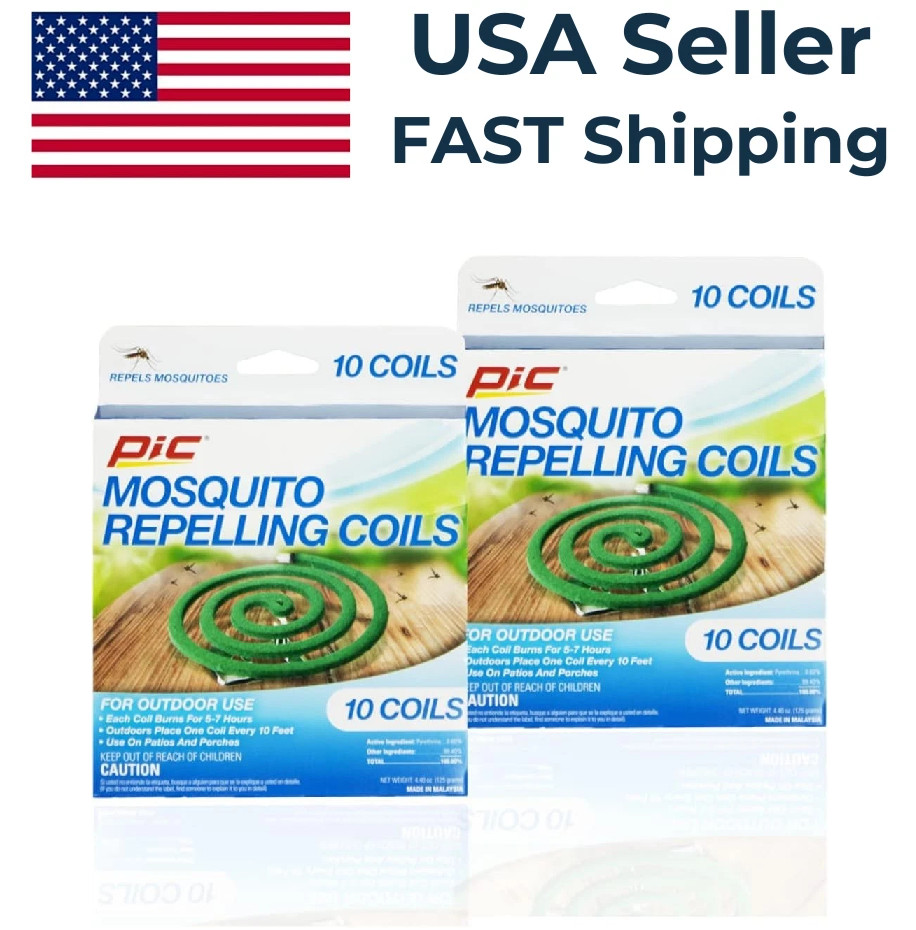 2 Pack – PIC Mosquito Repelling Coils Outdoor Use 10 Coils Stock # C-10-12