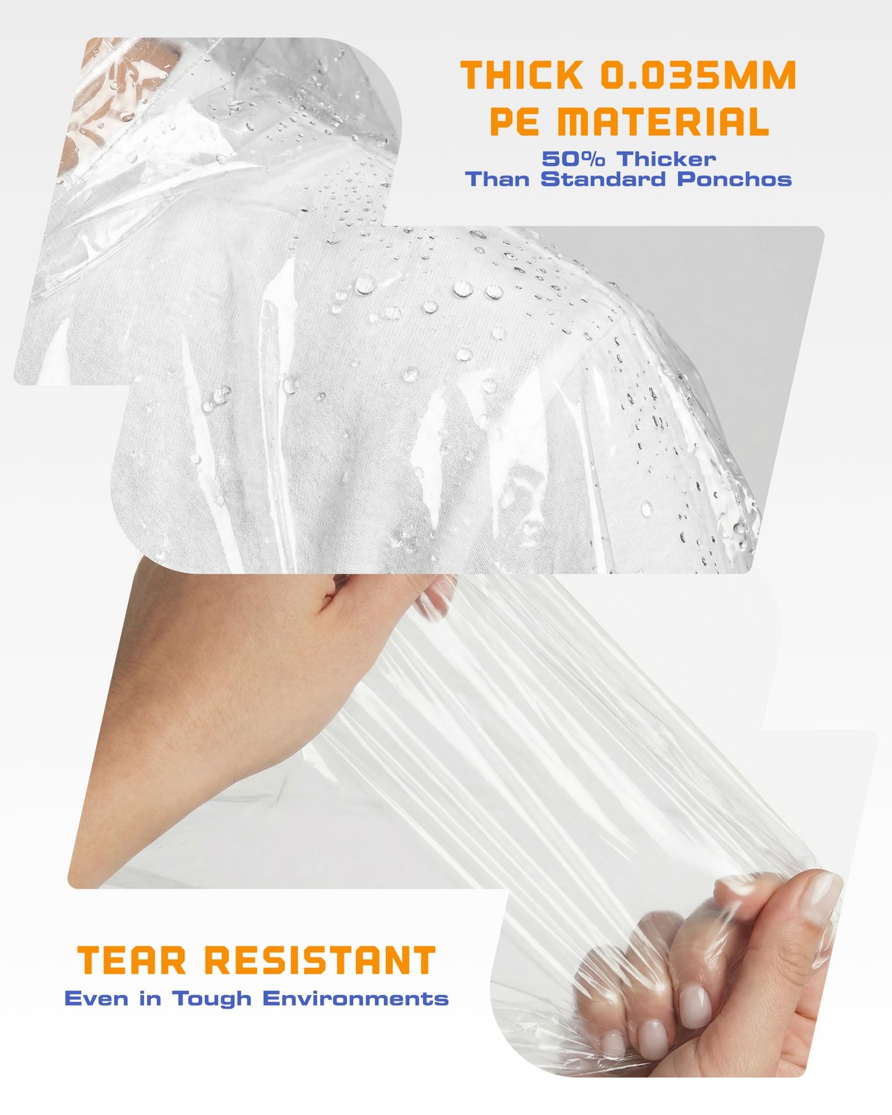 Disposable Rain Ponchos for Adults Emergency Waterproof 5 Pack