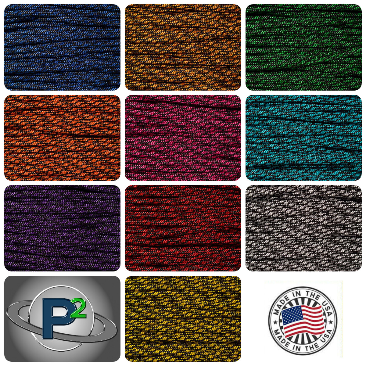 550 Paracord Bolt Colors – Paracord Planet P2 10 25 50 100 feet