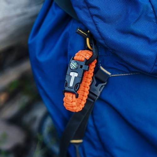 Paracord Bracelet, Pack of 2, Emergency Hiking Medium Black & Army Green