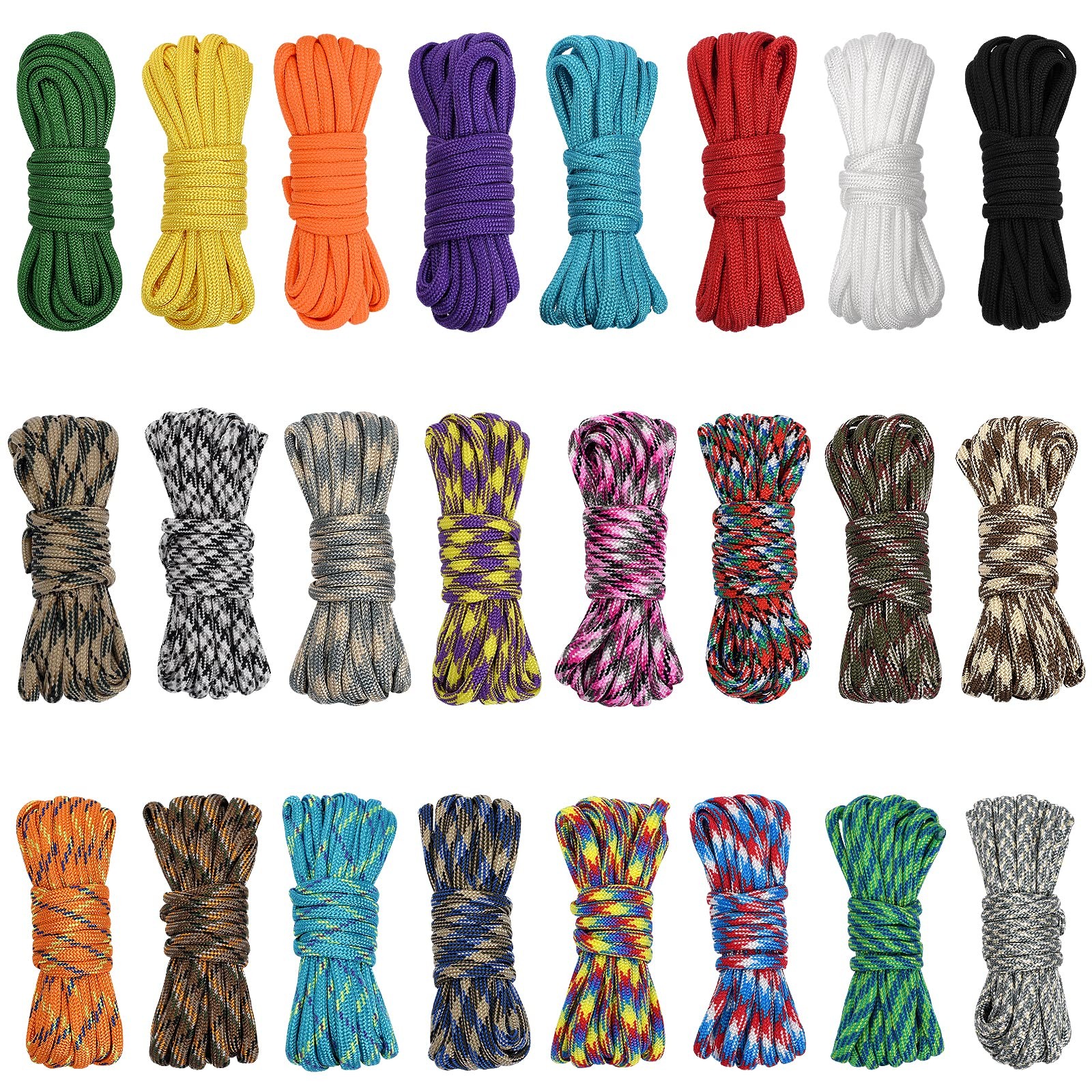24 Colors Paracord Cord Multifunction 10 feet, 24 Different