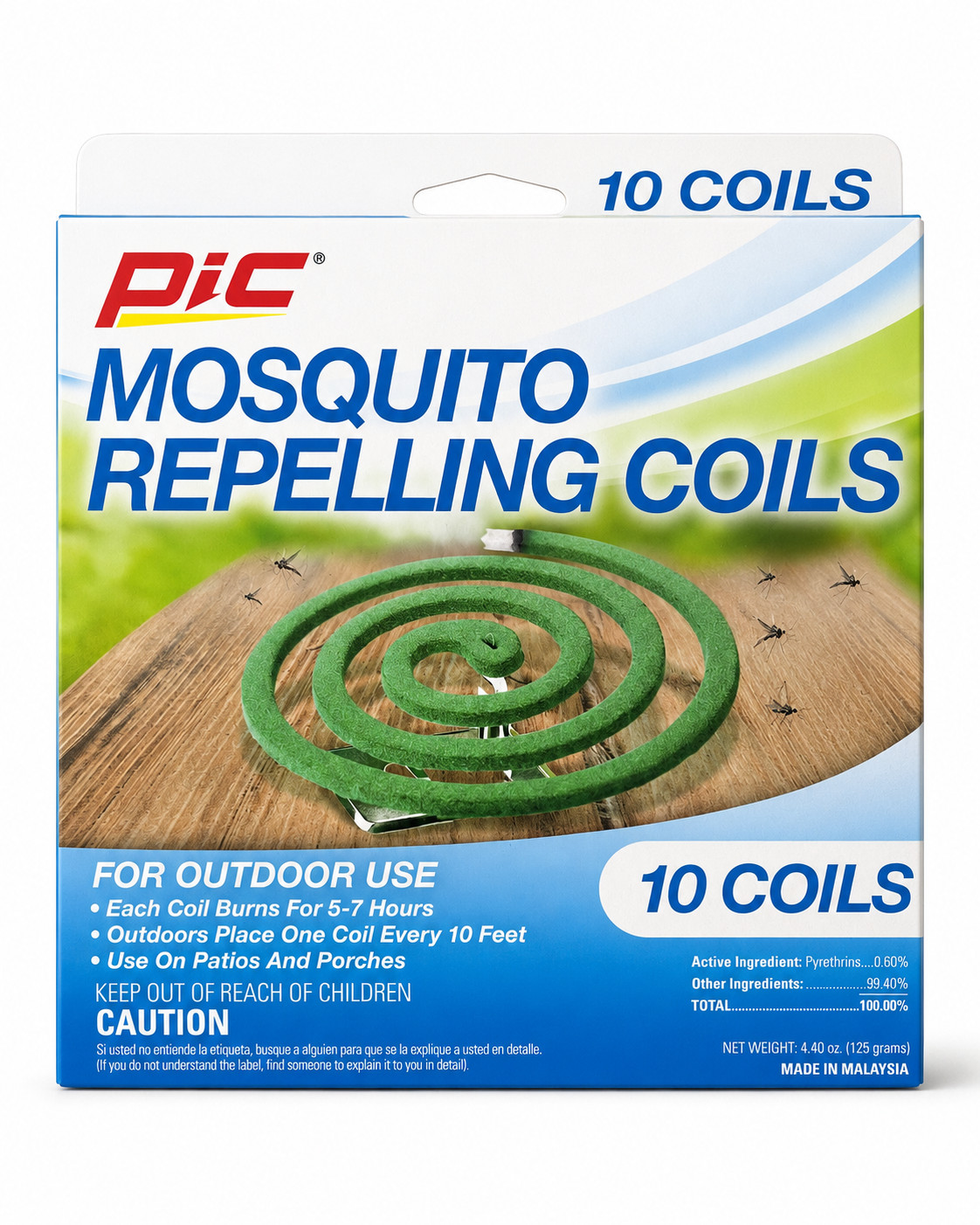 PIC Mosquito Repelling Coils 10 Coils Outdoor Patio Porch Mosquito Control