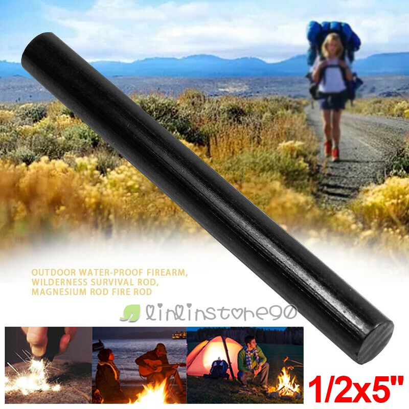 Huge 1/2 x 5 Ferrocerium Steel Rods Flint Fire Starter Magnesium Outdoor Camping