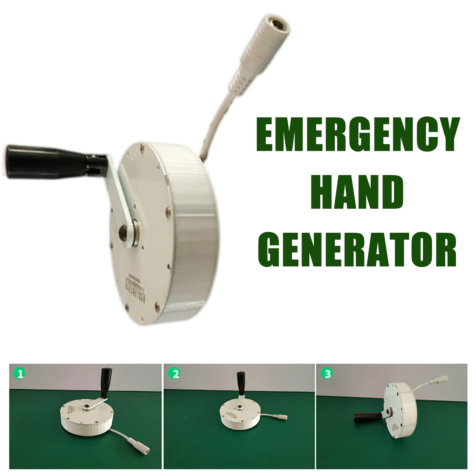 80W Mini Hand Crank Emergency Generator Manual Dynamo Outdoor Camping Lighting