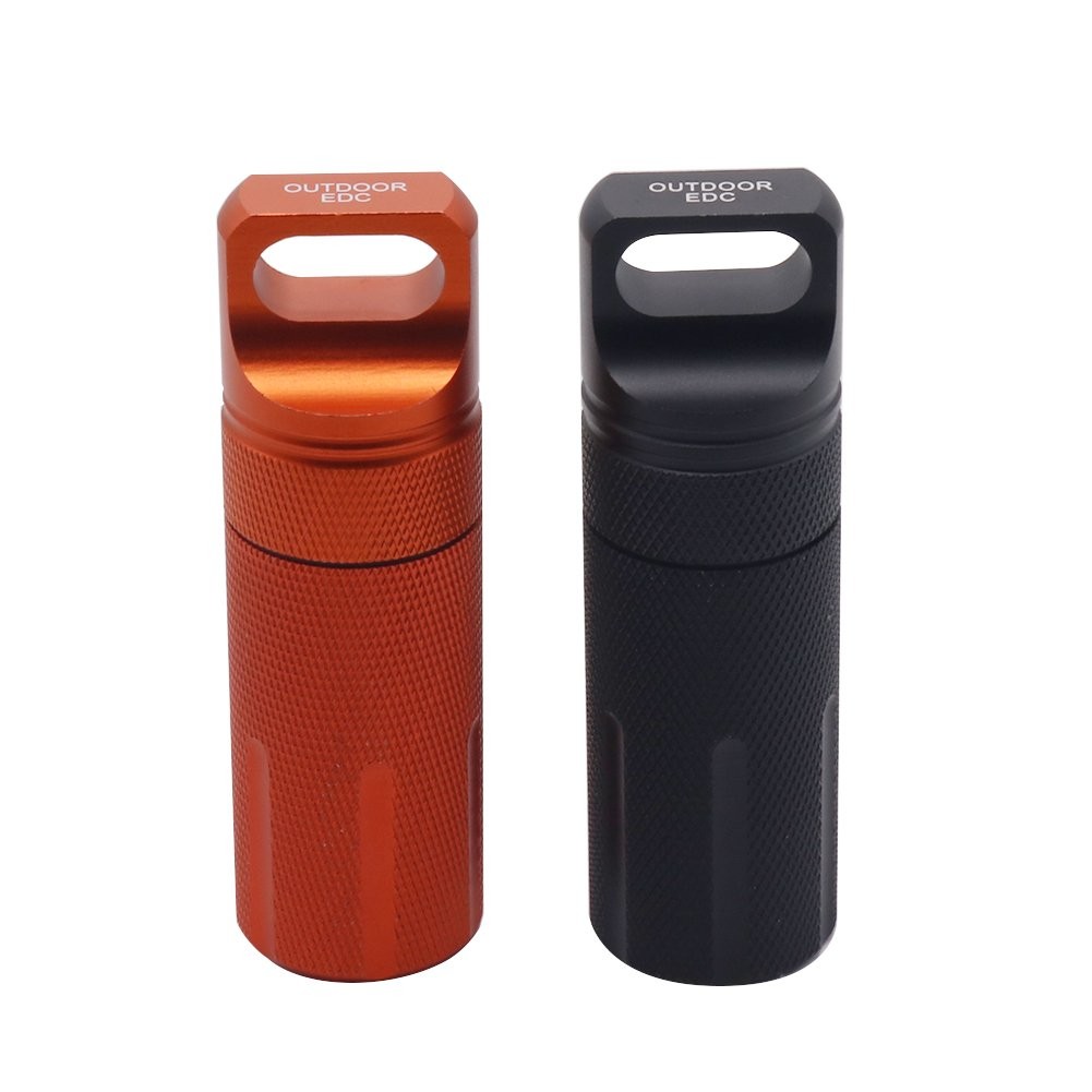 Outdoor Waterproof EDC Survival Container Capsule, Airtight Aluminum Bottle M…
