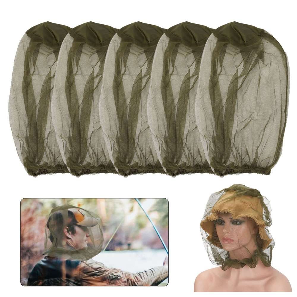 1~5pcs Mosquito Net Anti Bug Head Netting Hiking Fishing Mesh Face Protect Cover
