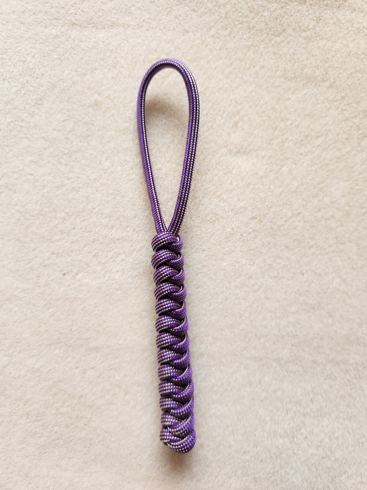 550 Paracord Keychain ID Lanyard Knife Multitool USA Acid purple w/gold stripes