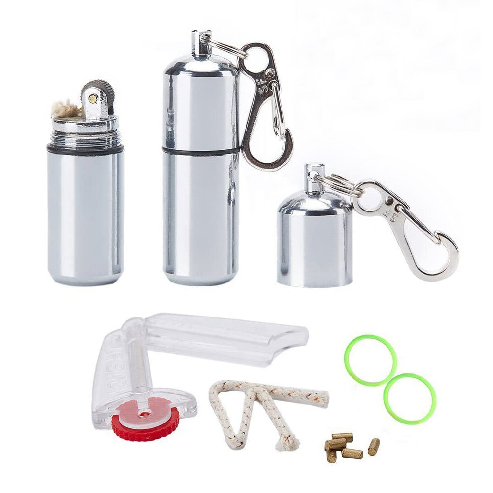 2 Pcs EDC Peanut Waterproof Keychain Lighter for Fire Starter Emergency Survival