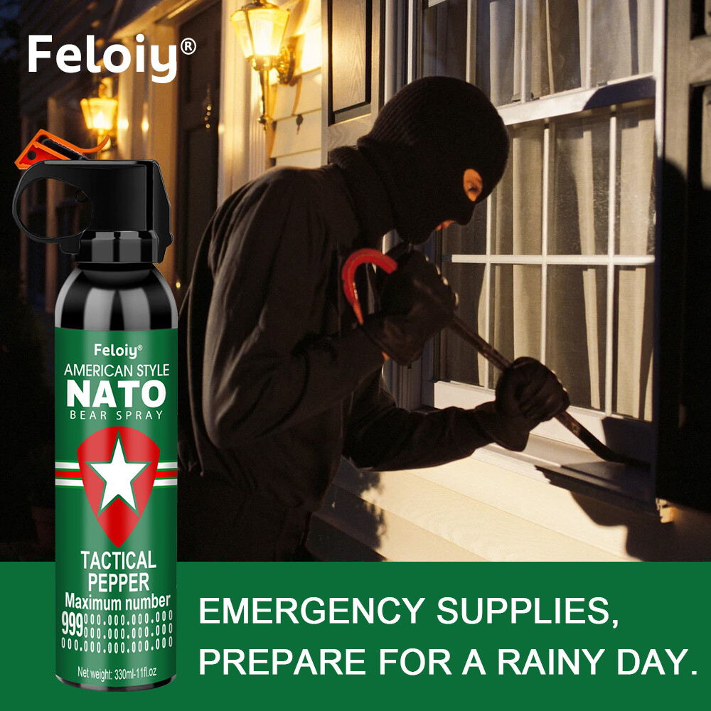 Feloiy NATO Bear Spray 11 oz Holster Powerful Stream Strongest Legal Formula