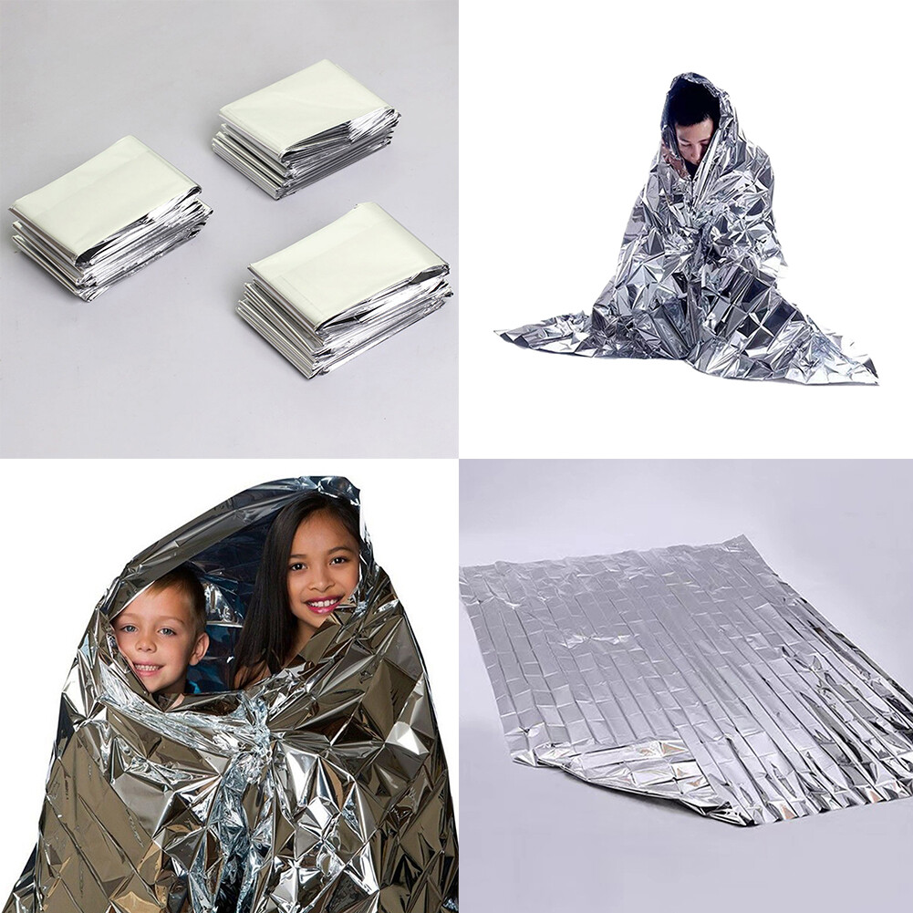 US 5-100 PACK Emergency Solar Blanket Survival Safety Insulating Mylar Thermal