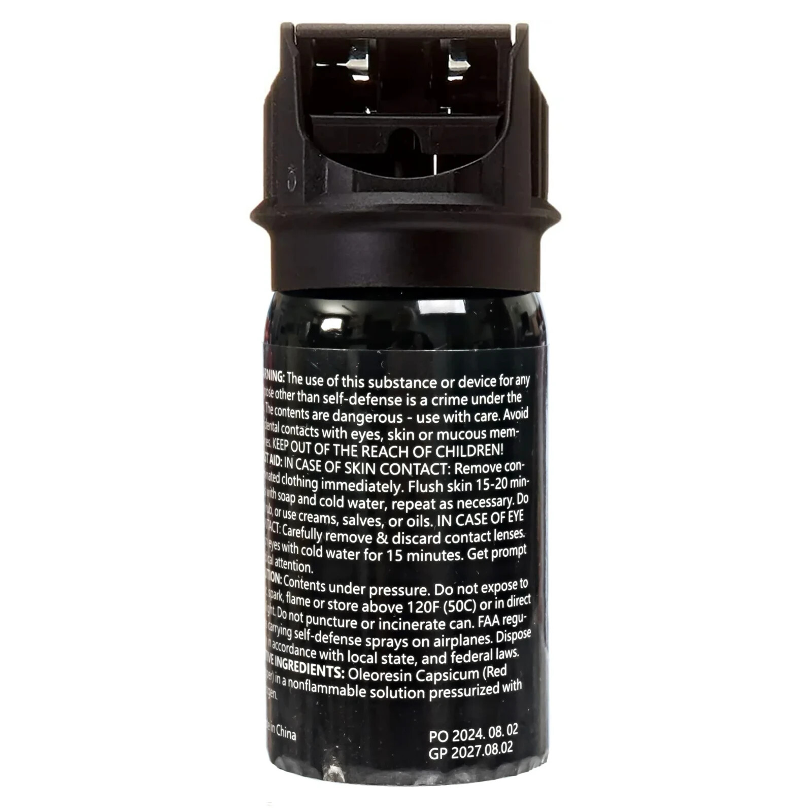 3 Pack Burn Pepper Spray 1.35 fl oz Self Defense Heavy Duty Flip Top Black