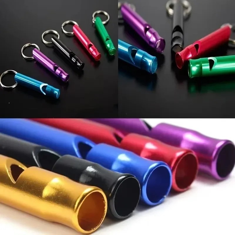 4PCS Aluminum Emergency Whistle Keychain Loud Survival Camping Safety