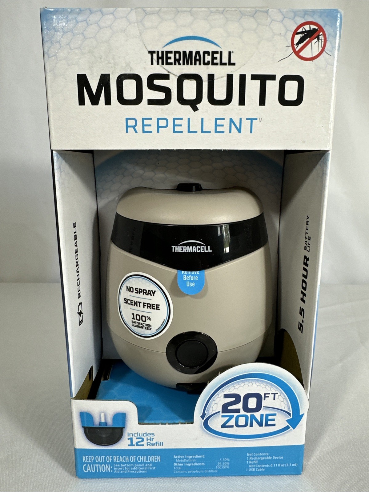 Thermacell Mosquito Repellent E55 PW0721 20ft Zone Cordless Rechargeable – NEW