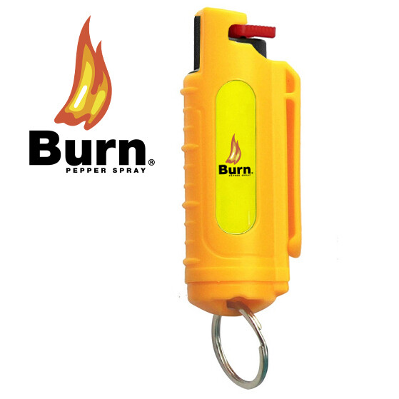 BURN Pepper Spray 1/2oz Self Defense Keychain Yellow Security Case Molded