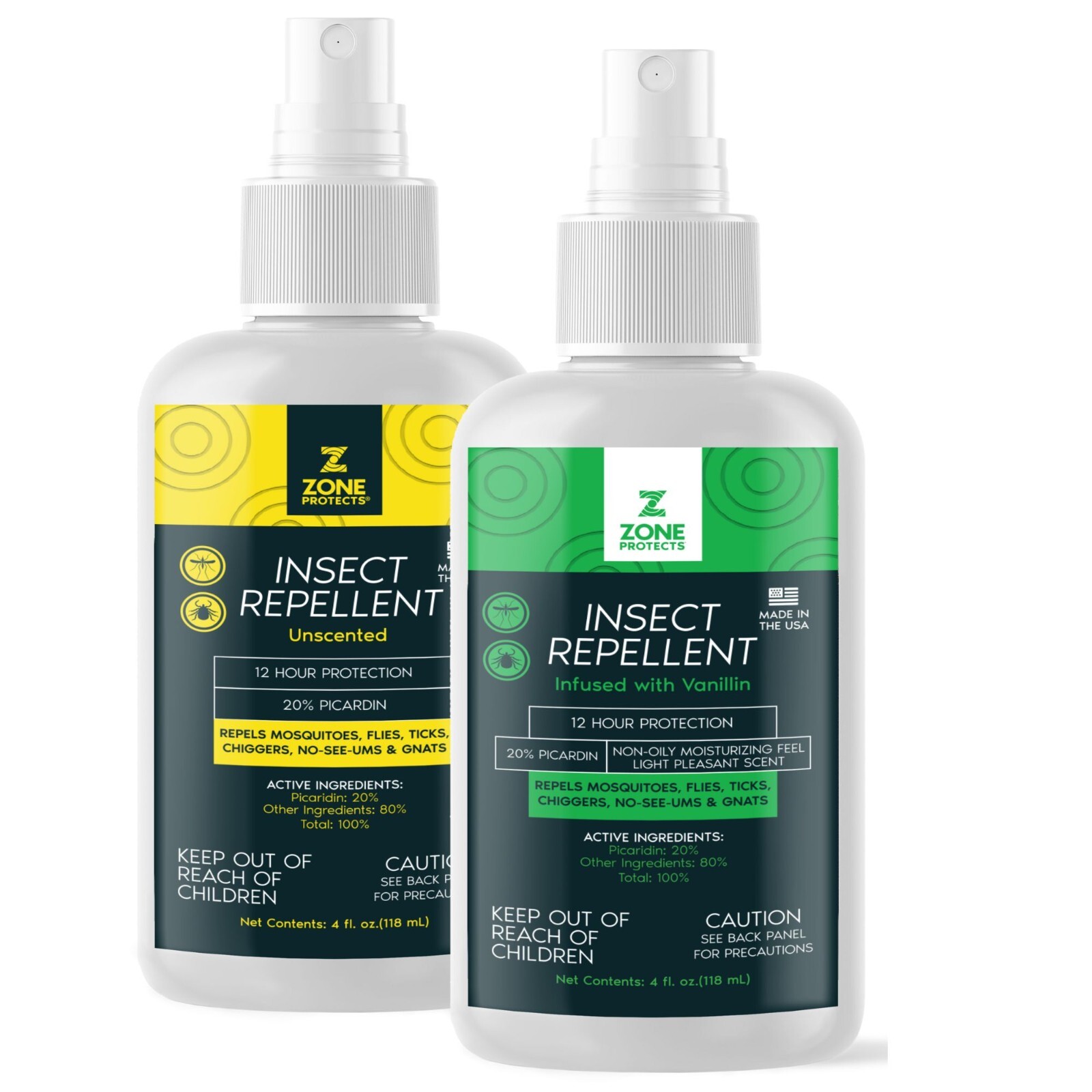 Picaridin Insect Repellent Spray; Scented & Unscented 4oz; 12-hr Protection