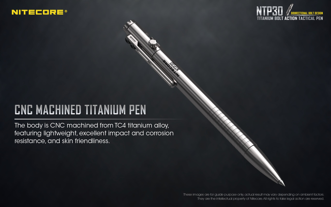 NITECORE NTP30 Titanium Bidirectional Bolt-Action Tactical Pen