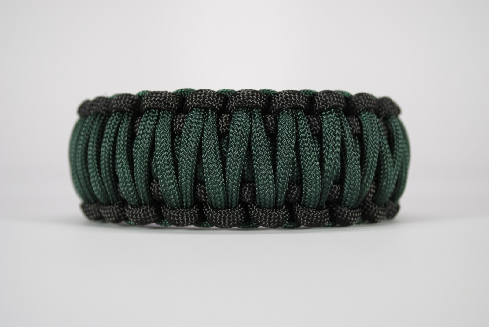 550 Paracord Survival Bracelet King Cobra Black/Emerald Green “Made in the USA”