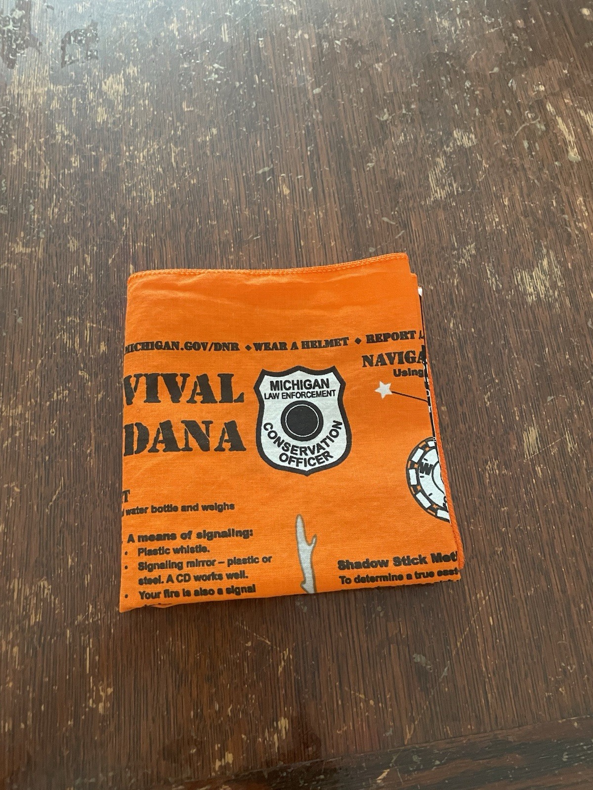 Survival Bandana Orange Novelty Department Of Natural Resources