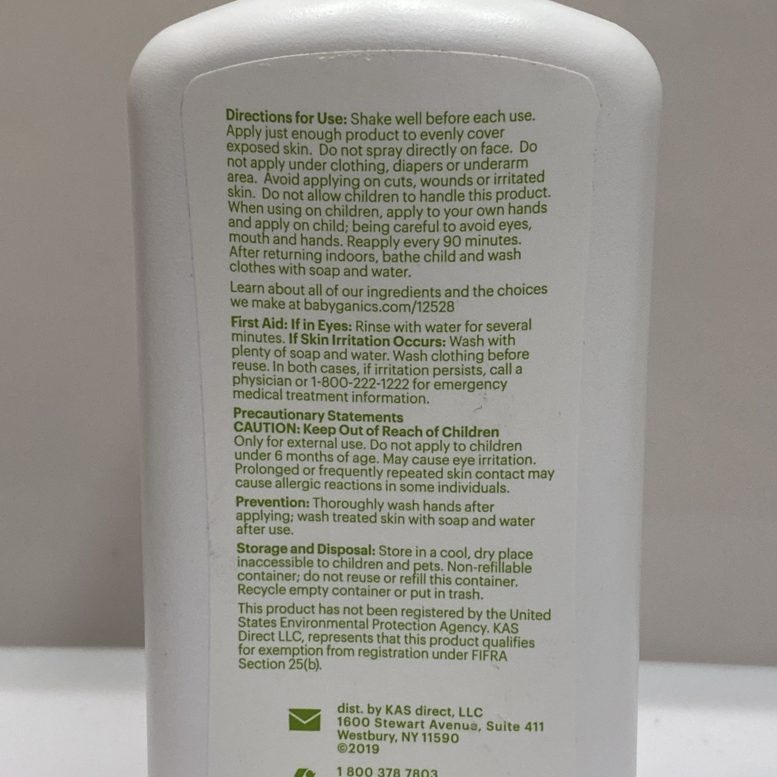Babyganics Natural Insect Repellent Deet Free Plant and Essential Oils 6 fl Oz