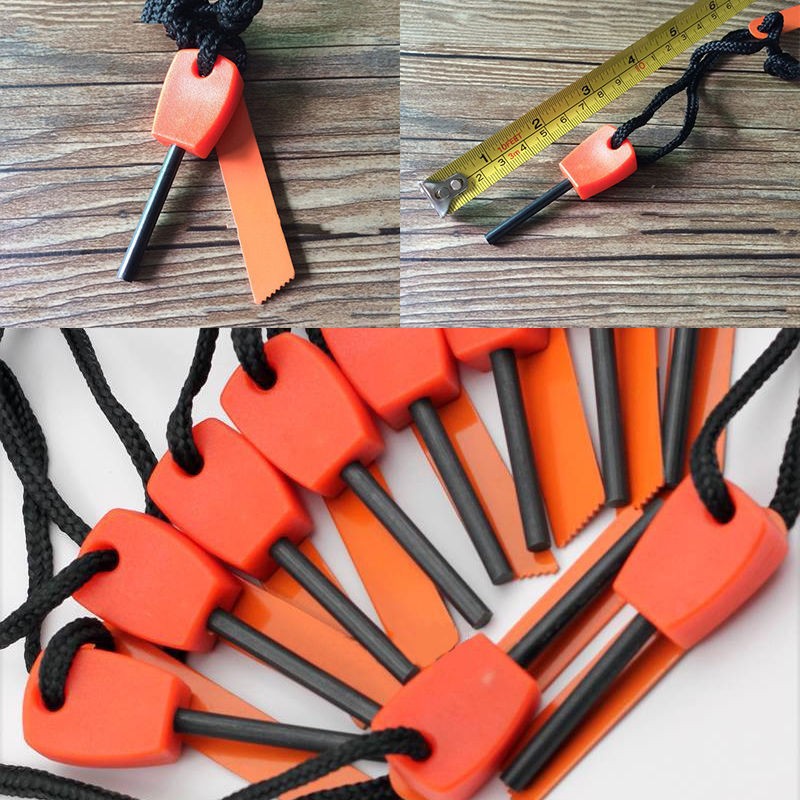 10-200PCS Emergency Flint Fire Starter Rod Lighter Magnesium Camping Tool Kits