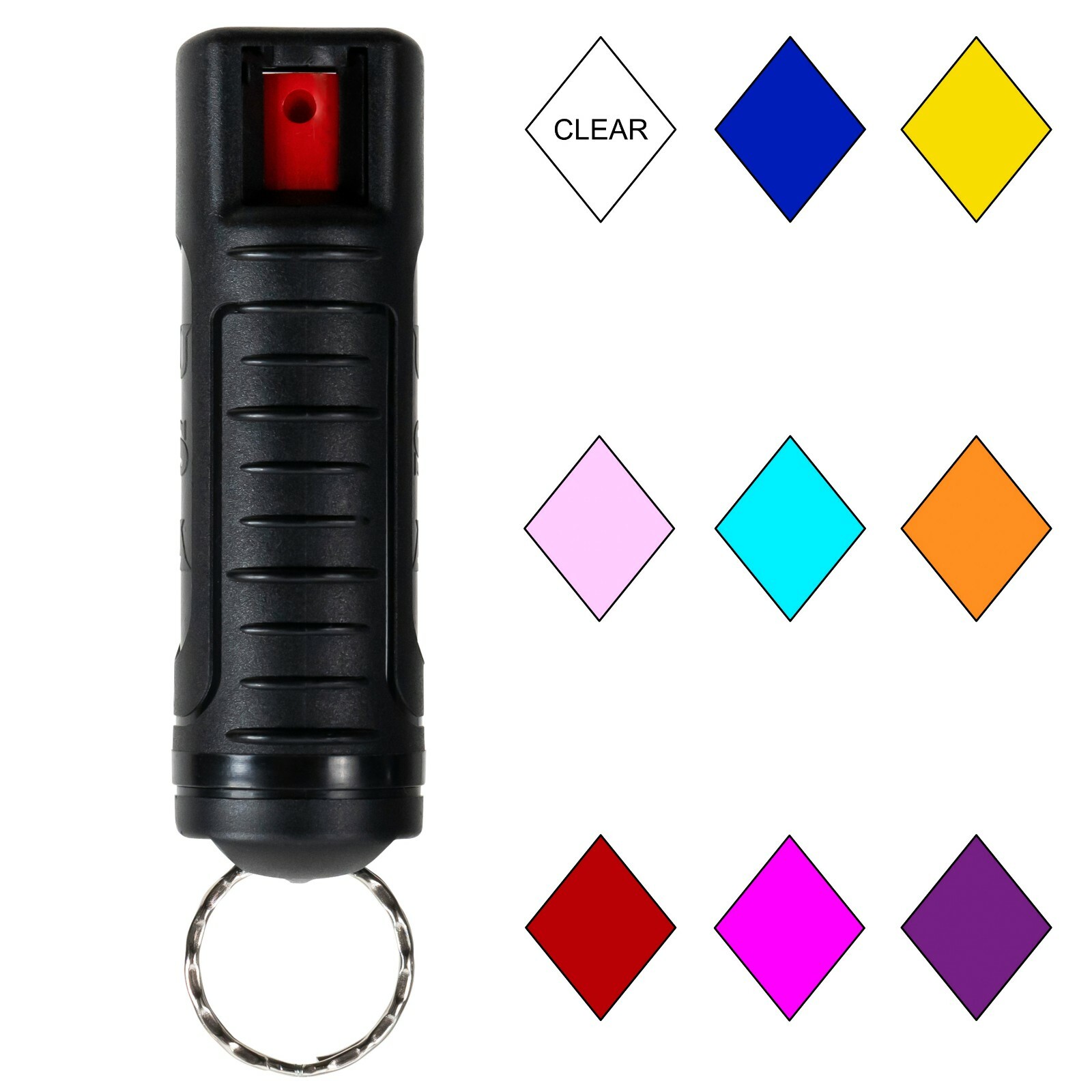 5 PACK Police Magnum pepper spray Keychain Black molded case.50 oz Self Defense
