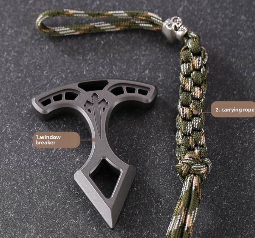 Multifunctional EDC alloy single-finger car window breaker, outdoor camping