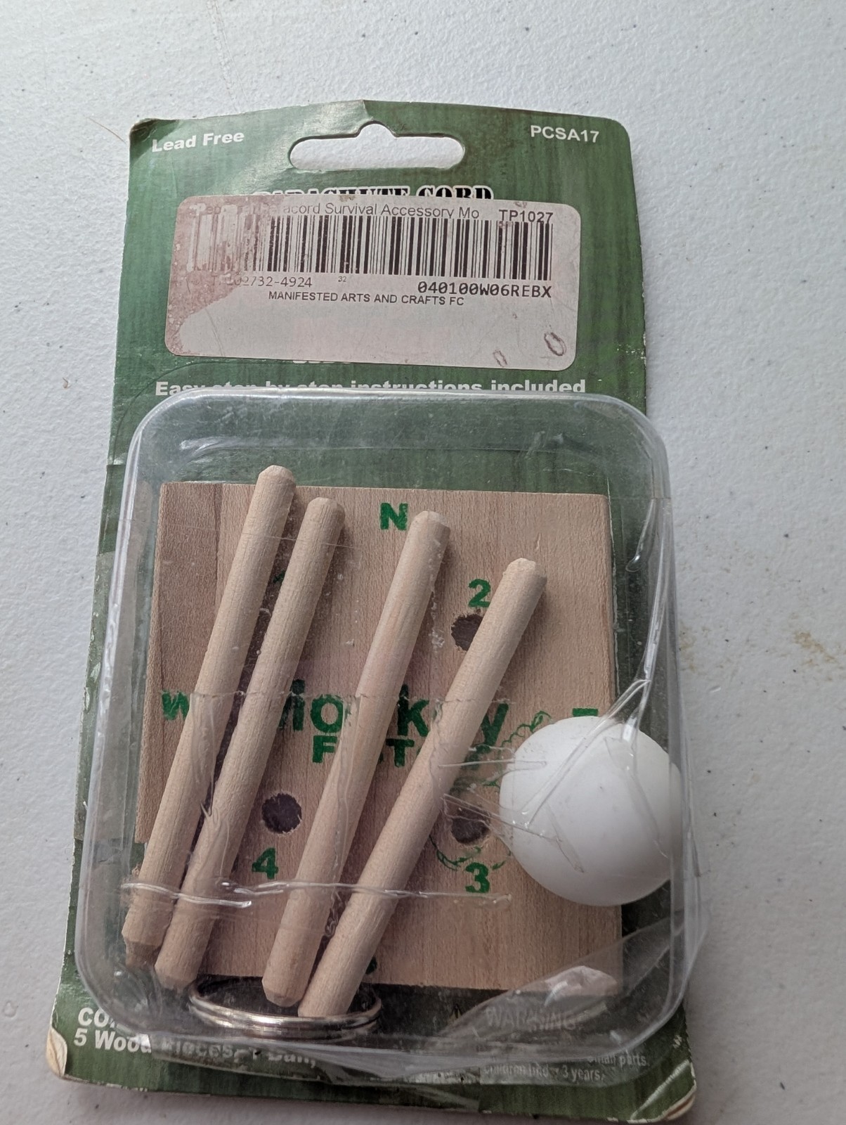 Pepperell Monkey Fist Maker Paracord Jig Wood 6in Beige/White PCSA17