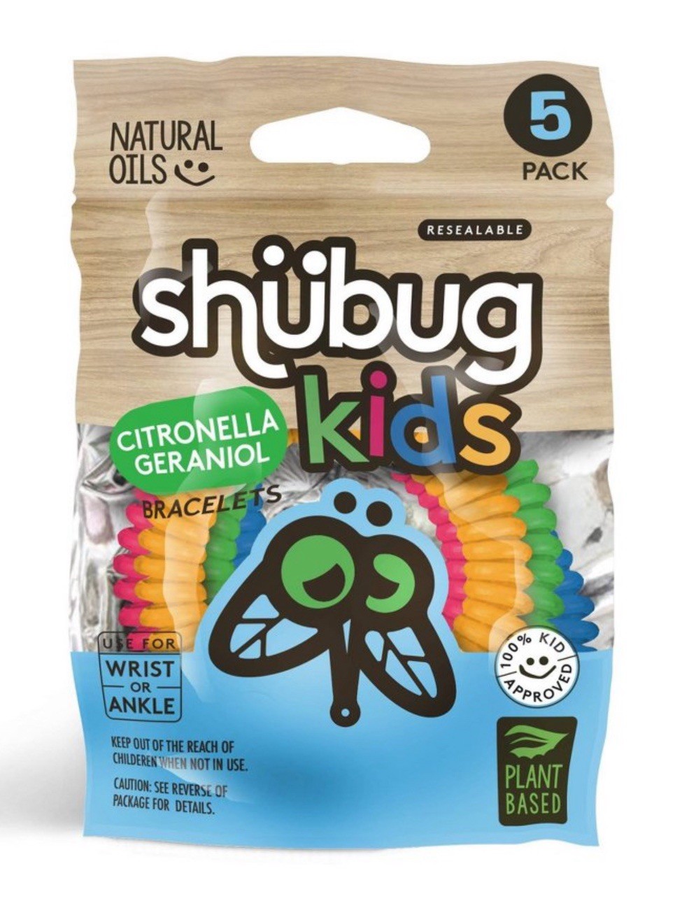 Shubug 5pk Kids Insect RepellentCitronella Bracelet