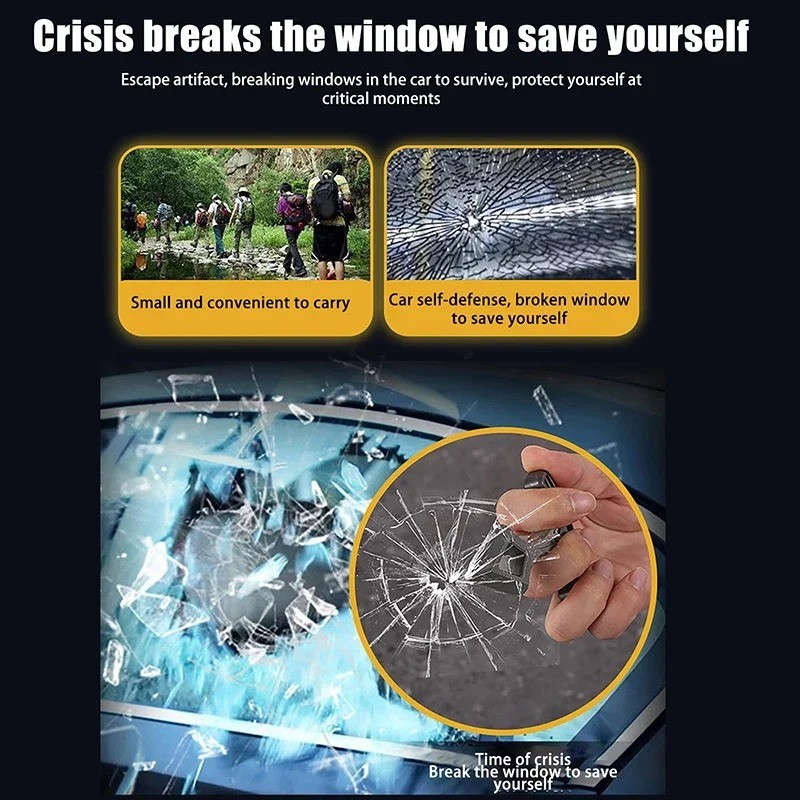 Multifunctional EDC alloy single-finger car window breaker, outdoor camping