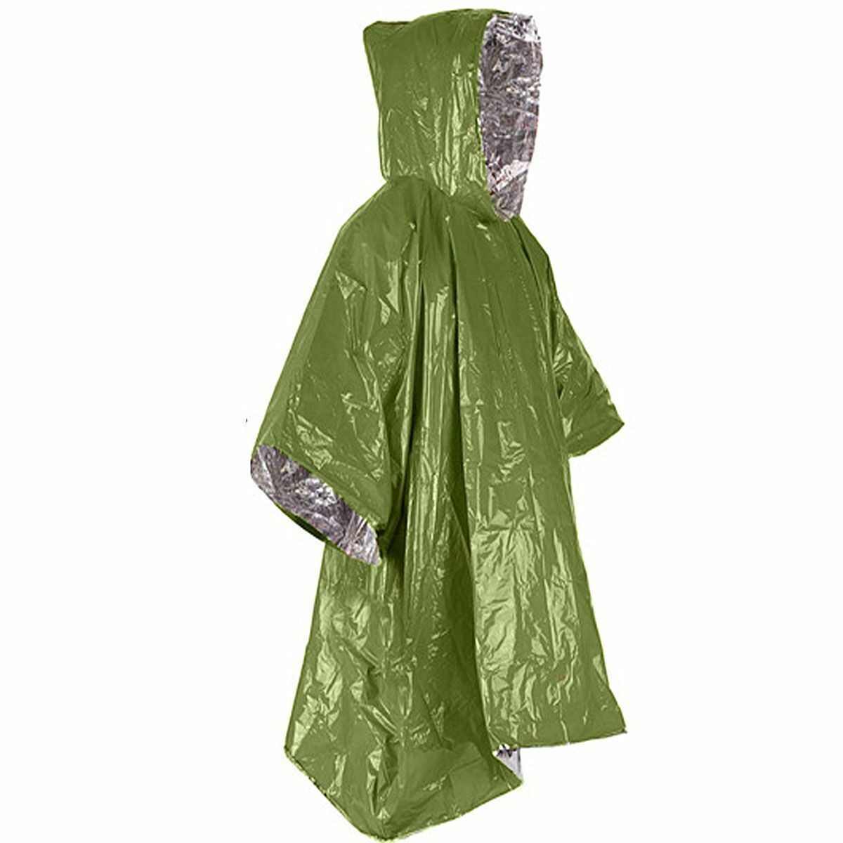 4Pack Reusable Mylar Thermal Blanket Poncho Emergency Survival Rain Camping Gear