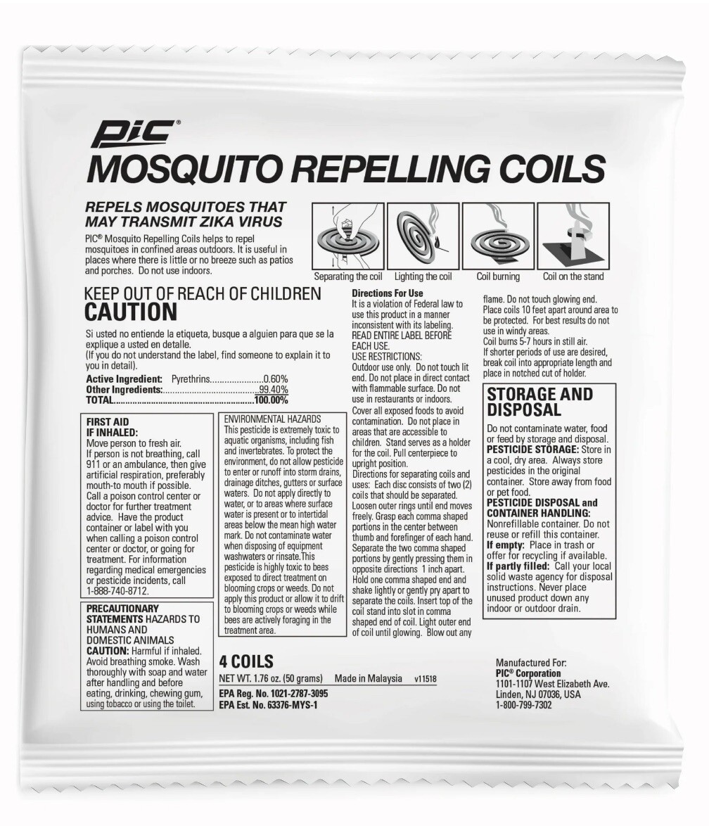Lot of 3 PIC Mosqu Repelling Coils | 12 Coils Total