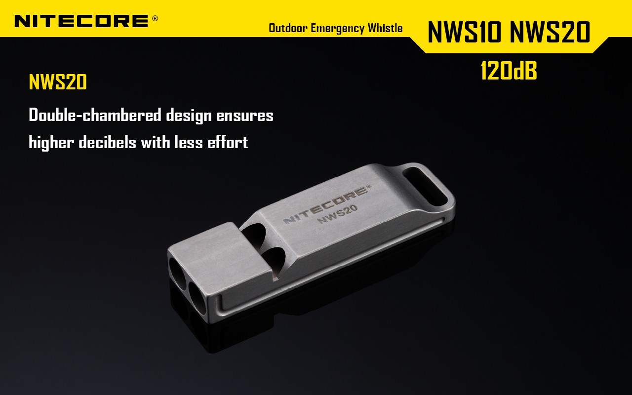 Nitecore NWS10 Whistle Outdoor Emergency TC4 Titanium Alloy Survival SOS Caller