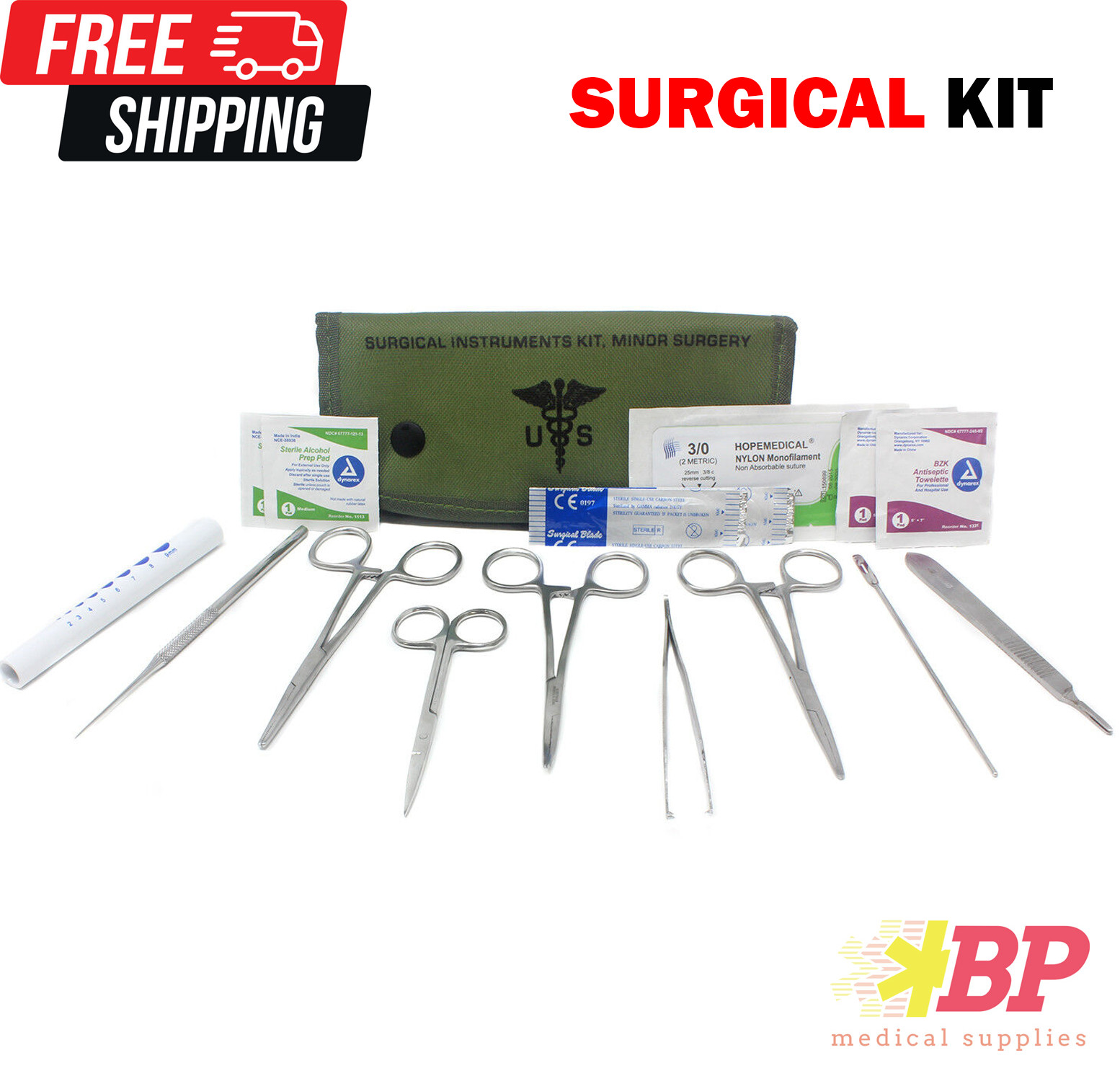 Elite First Aid Surgical Kit With Military Molle Compatible – OLIVE DRAB-STOCKED