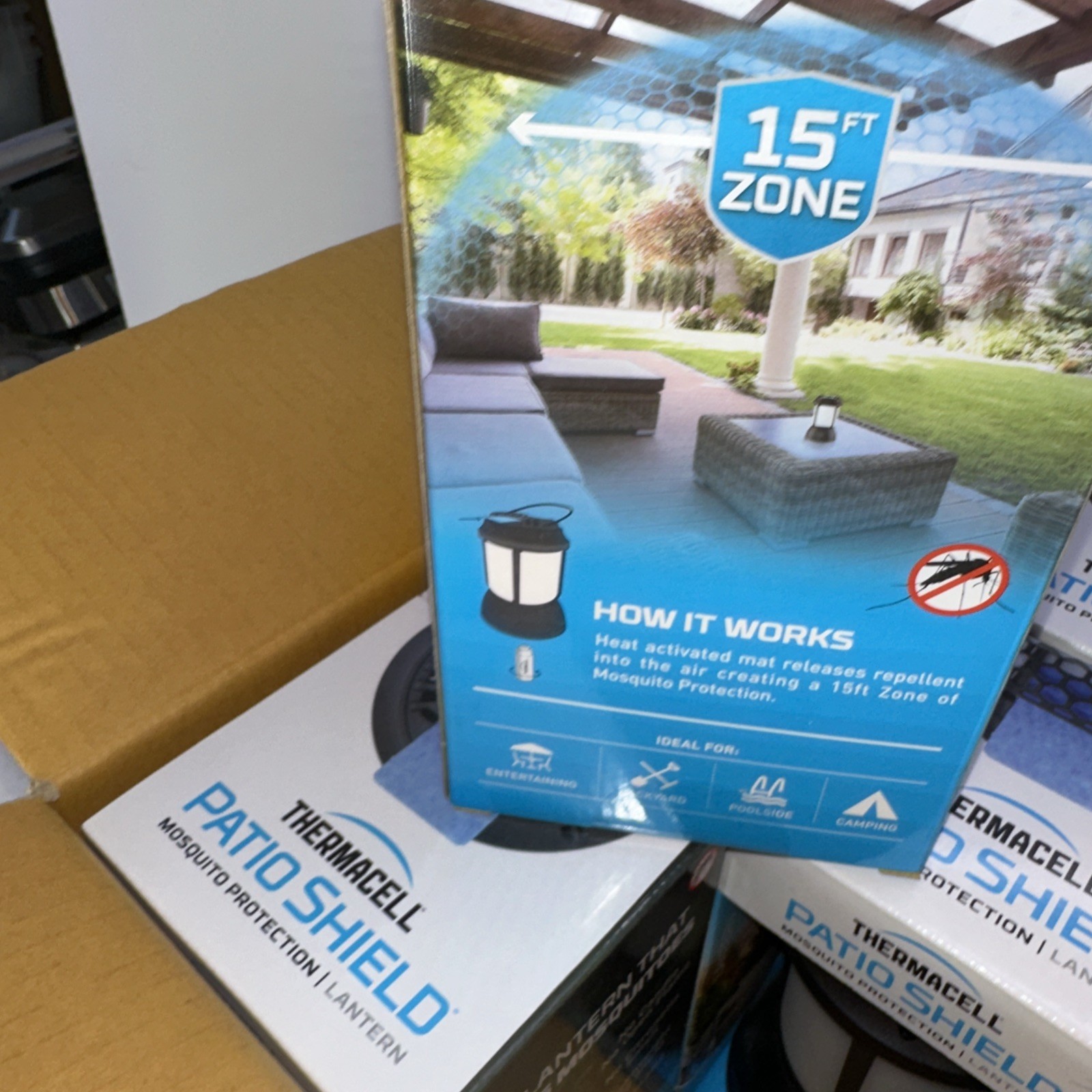 Thermacell Patio Shield Mosquito Protection Lantern 15ft Repellent Zone
