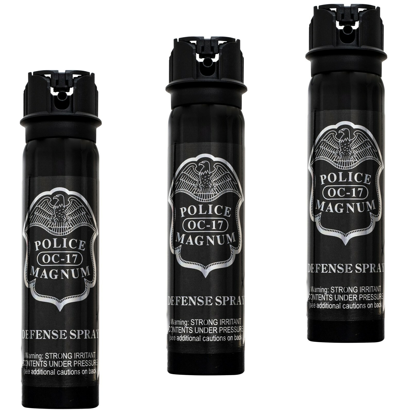 3 POLICE MAGNUM Pepper Spray Tactical Self Defense 5oz Flip Top FOG Protection